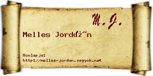 Melles Jordán névjegykártya
